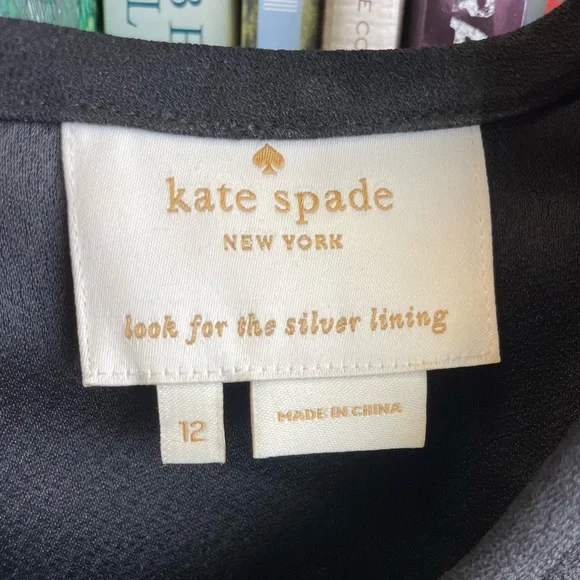 Kate Spade New York Vintage Fit-N-Flare Sleeveless Bow at V Neck Black Dress - Picture 6 of 13